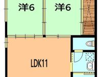 【アパート仁 101】2LDK★オール洋間★バストイレ別♪ 1階 間取り図