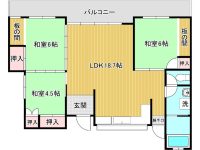 【宮城アパート 201】「和室でゴロ寝がした～い！」という方にピッタリ！
リビングは広さがあるので、大きめの家具を置いてもしっくりきそうですよ。お好みのインテリアでコーディネートしてください！ 2階 間取り図
