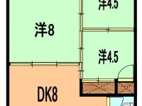 【ドエル涼風  205】3DK★ネット無料★バストイレ別！浴槽付き♪駐車場2台目とれます‼ 2階 間取り図