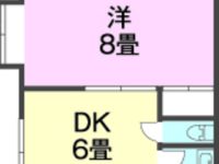 【メゾン大田 201】キッチンが、居室とのワンクッションになり、
訪問者からお部屋の中が丸見えになる心配もありませんね！！ 2階 間取り図