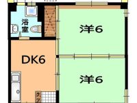 【松竹荘 201】2DK★閑静な住宅街♪ 2階 間取り図