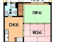 【松竹荘 201】2DK★閑静な住宅街♪ 1階 間取り図