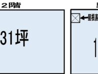 【森山店舗 2F】★3月末退去予定★58号線沿いのテナントになります。用途についてはご相談ください。
駐車場も敷地内に5台まで確保可能。それ以上希望の方でも敷地外に相談できます！ 2階 間取り図