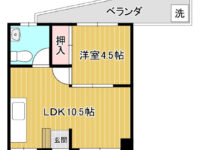 【又吉荘B棟 102】お問合せはてだこまで☎0120-30-8733♪
広～い部屋でゆったりと一人暮らしするには、ちょうどいいサイズ！ 1階 間取り図