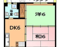 【松竹荘 105】2DK！閑静な住宅街♪ 1階 間取り図