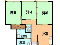 【メゾン大屋 405】3DK♪オール洋間♪バストイレ別♪当山小学校近く♪ 4階 間取り図