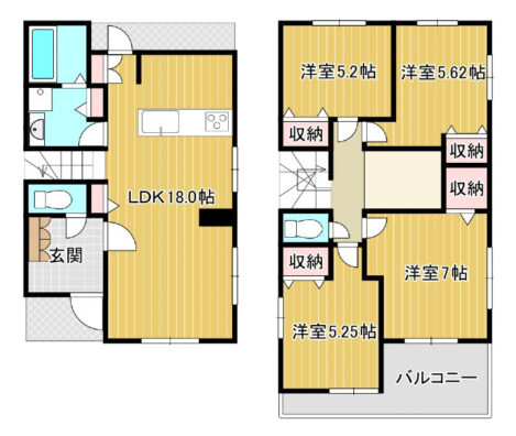 西原４丁目戸建て 間取り図